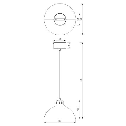 Suspension filaire SVEN 1xE27/15W/230V blanc