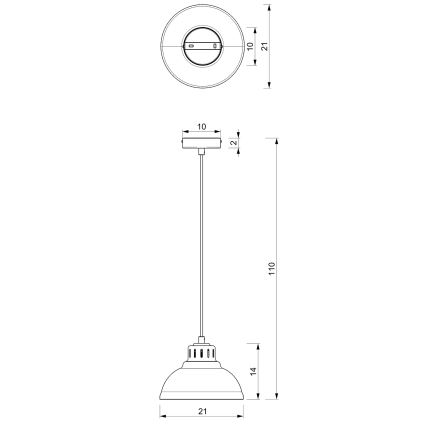 Suspension filaire SVEN 1xE27/15W/230V laiton