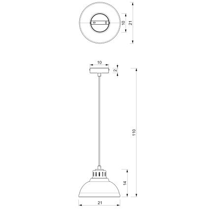 Suspension filaire SVEN 1xE27/15W/230V noir