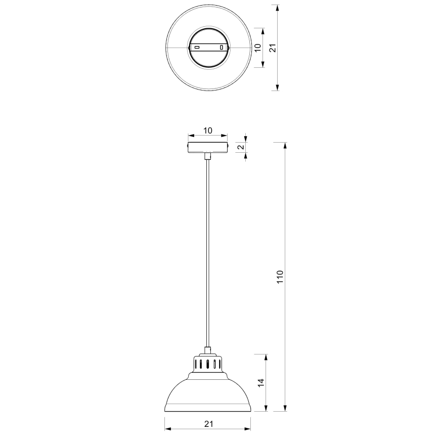 Suspension filaire SVEN 1xE27/15W/230V noir