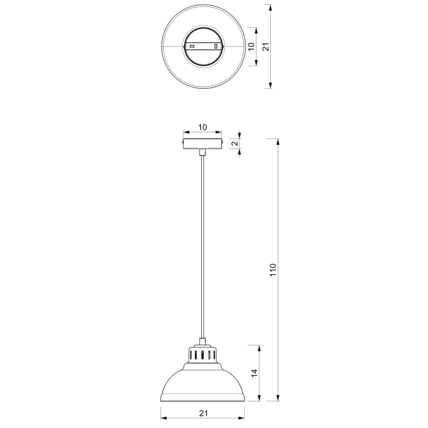 Suspension filaire SVEN 1xE27/15W/230V rouge
