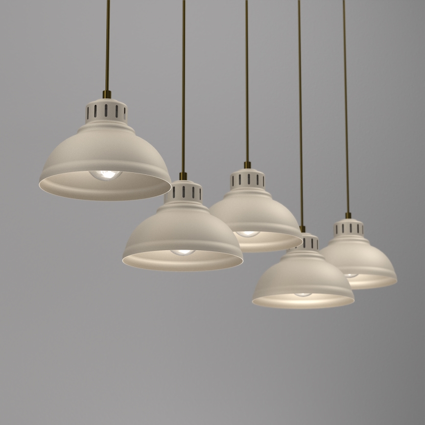 Suspension filaire SVEN 5xE27/15W/230V beige