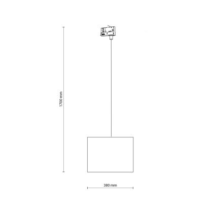 Suspension filaire pour système de rail triphasé TRACER 1xE27/15W/230V d. 38 cm noir/marron