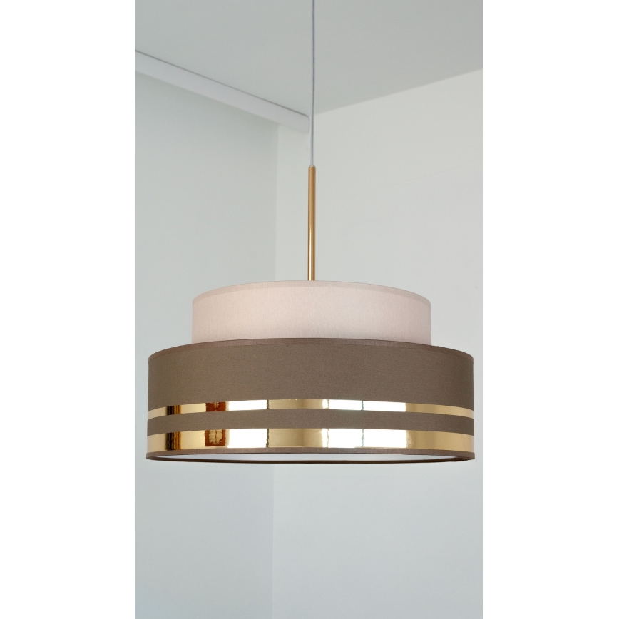 Suspension filaire TAMI 1xE27/60W/230V beige/marron/doré