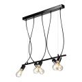 Suspension filaire TARO 5xE27/60W/230V noir