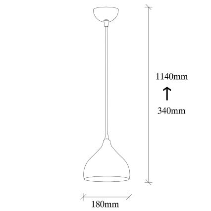 Suspension filaire TATTOO 1xE27/60W/230V