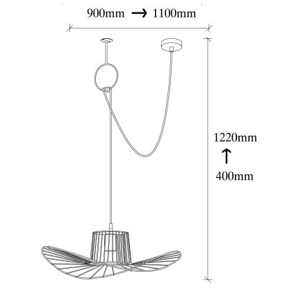 Suspension filaire TEL 1xE27/40W/230V