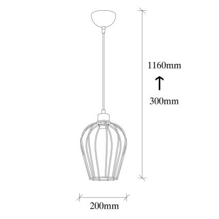 Suspension filaire TEL 1xE27/40W/230V