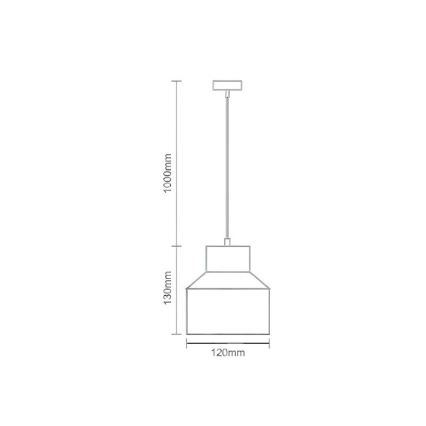 Suspension filaire TERRAZZO 1xE27/60W/230V d. 12 cm crème