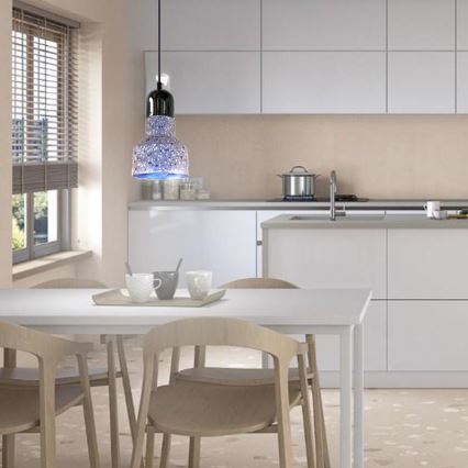 Suspension filaire TERRAZZO 1xE27/60W/230V d. 12 cm gris