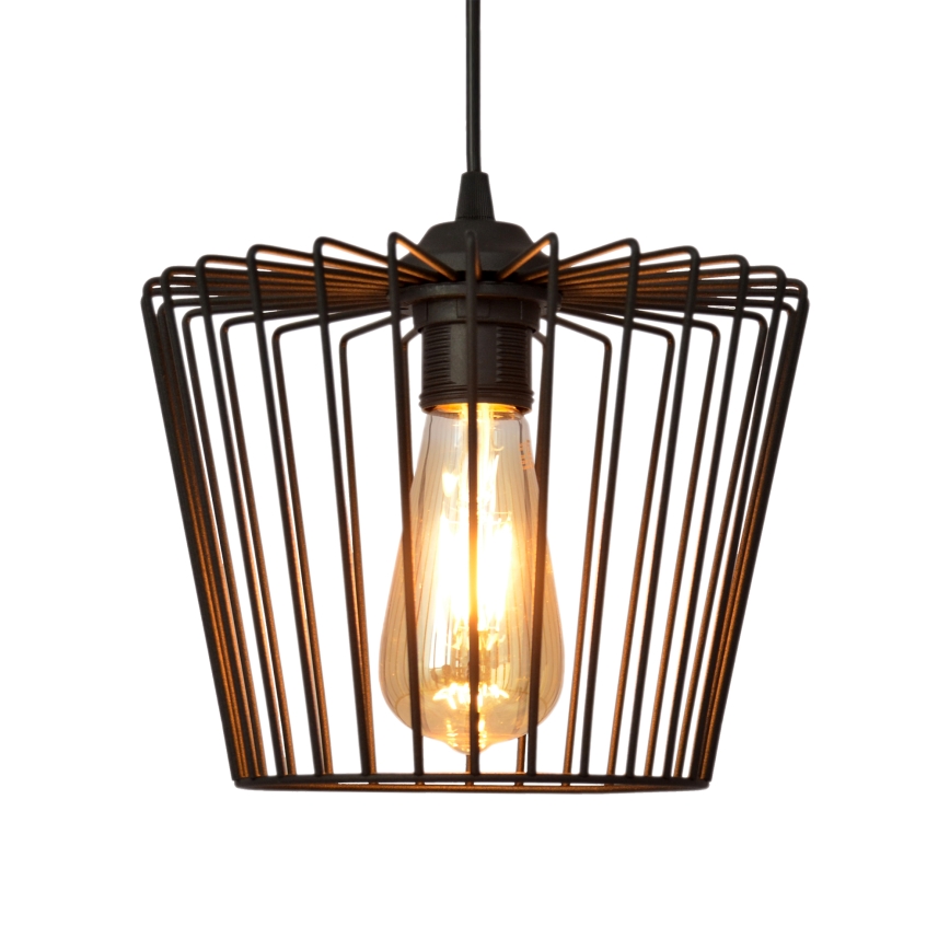 Suspension filaire TORRI 1xE27/15W/230V d. 23 cm noir