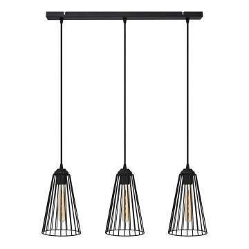 Suspension filaire TORRI 3xE27/15W/230V noir