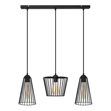 Suspension filaire TORRI 3xE27/15W/230V noir