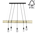 Suspension filaire TRABO 5xE27/60W/230V - certifié FSC