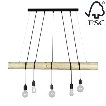 Suspension filaire TRABO 5xE27/60W/230V - certifié FSC