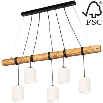 Suspension filaire TRENO 5xE27/25W/230V pin – FSC certifié