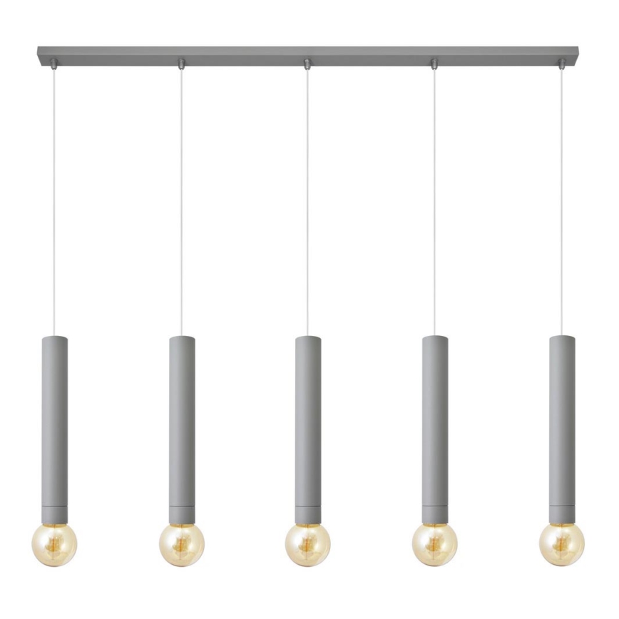 Suspension filaire TUBA 5xE27/15W/230V gris
