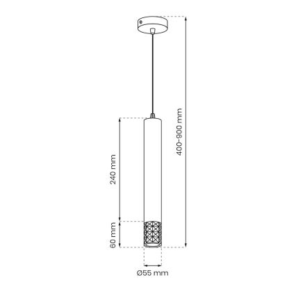 Suspension filaire TUBI 1xGU10/8W/230V noir