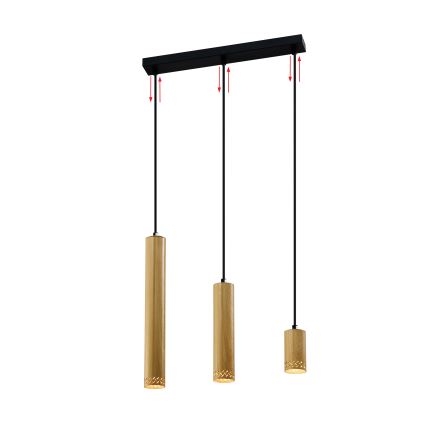 Suspension filaire TUBO 3xGU10/25W/230V bois