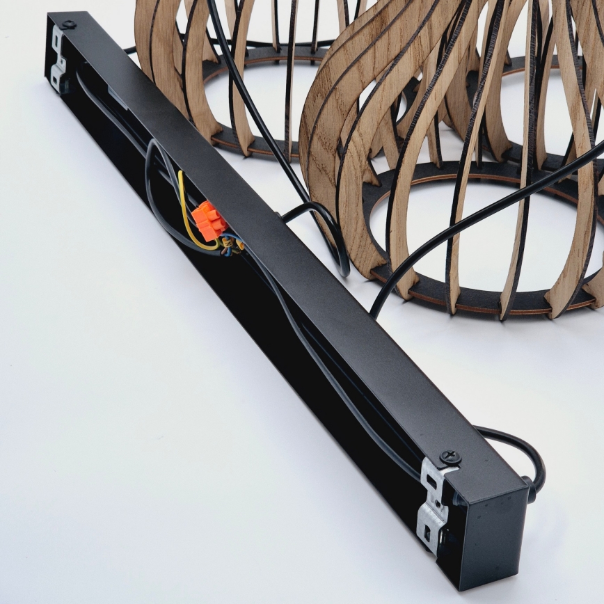 Suspension filaire TUCCI 3xE27/15W/230V chêne/noir