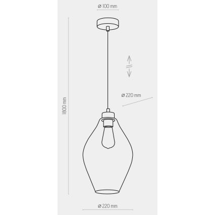 Suspension filaire TULON 1xE27/60W/230V