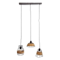 Suspension filaire TUNIS 4xE27/40W/230V noir/marron