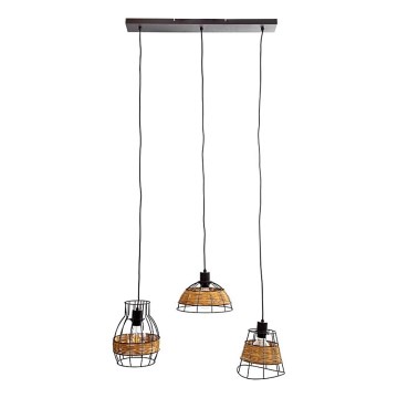Suspension filaire TUNIS 4xE27/40W/230V noir/marron
