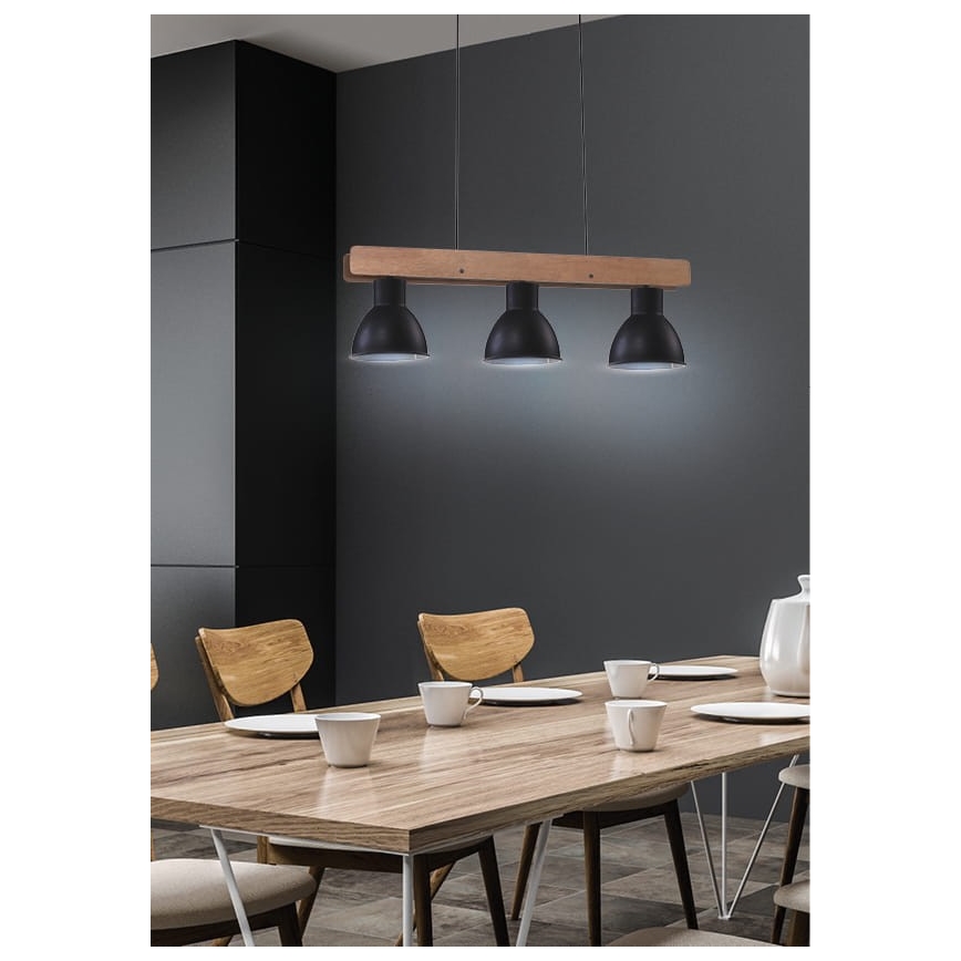Suspension filaire VARIO 3xE27/60W/230V Bouleau