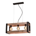 Suspension filaire VARNA 3xE27/40W/230V chêne