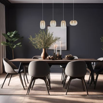 Suspension filaire VASO LED/15W/230V doré/fumé