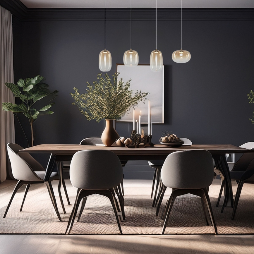 Suspension filaire VASO LED/15W/230V doré/fumé