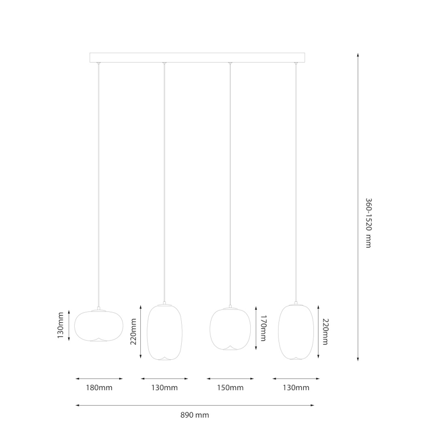 Suspension filaire VASO LED/15W/230V doré/fumé
