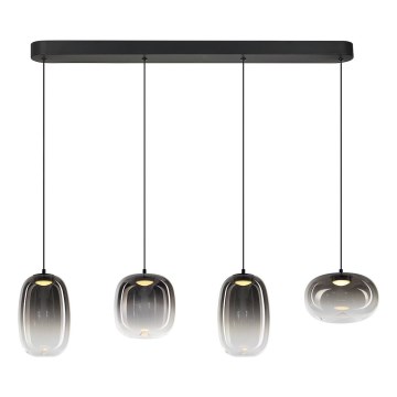 Suspension filaire VASO LED/15W/230V noir/fumé