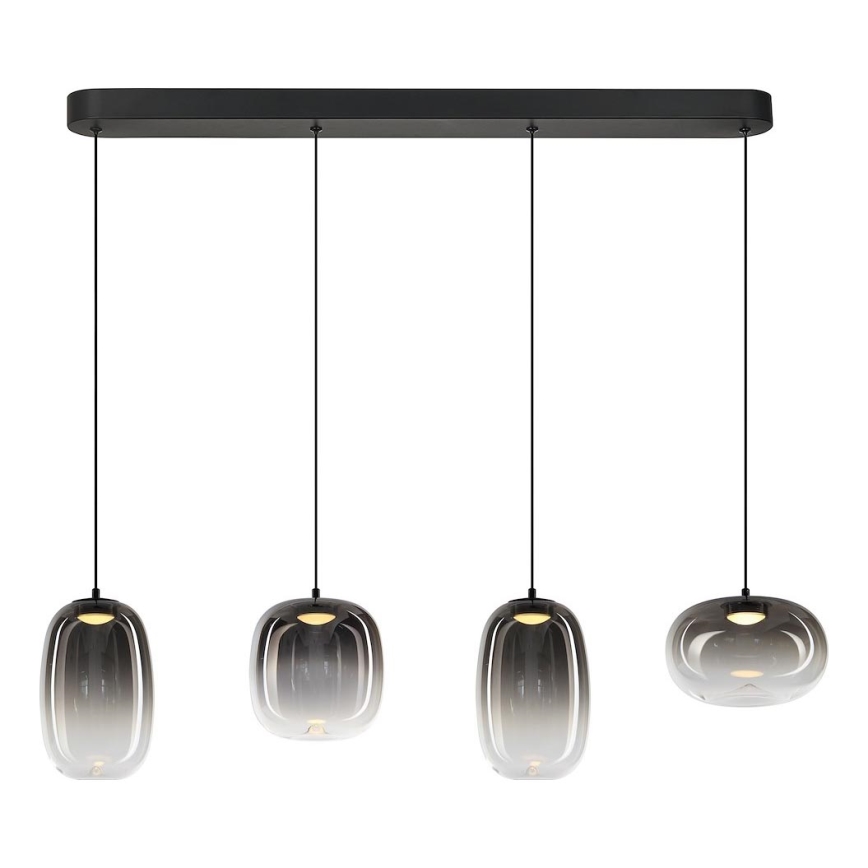 Suspension filaire VASO LED/15W/230V noir/fumé