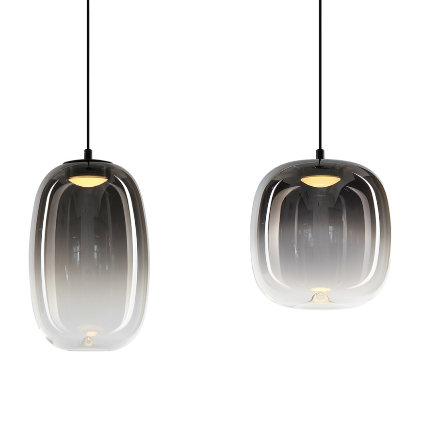 Suspension filaire VASO LED/15W/230V noir/fumé
