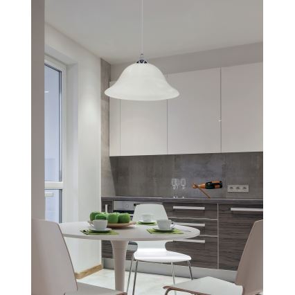 Suspension filaire VERA 1xE27/60W/230V chrome brillant/blanc