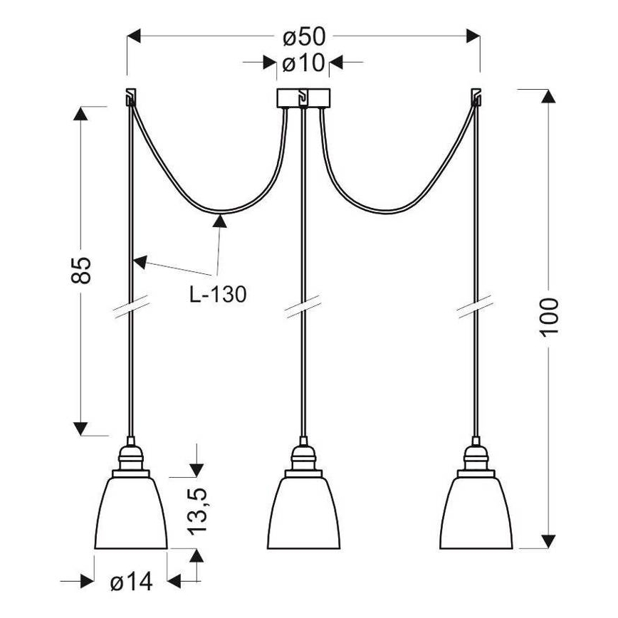 Suspension filaire VOICE 4xE27/40W/230V araignée