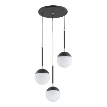 Suspension filaire VOLDA 3xE14/10W/230V d. 44 cm noir