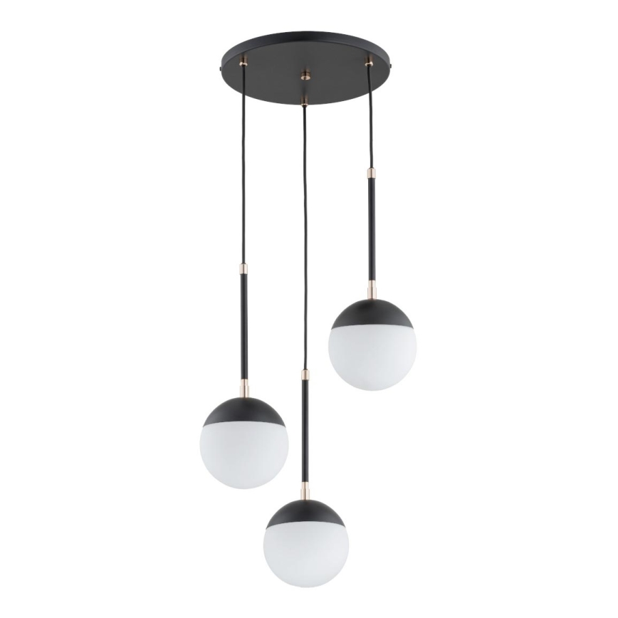 Suspension filaire VOLDA 3xE14/10W/230V d. 44 cm noir