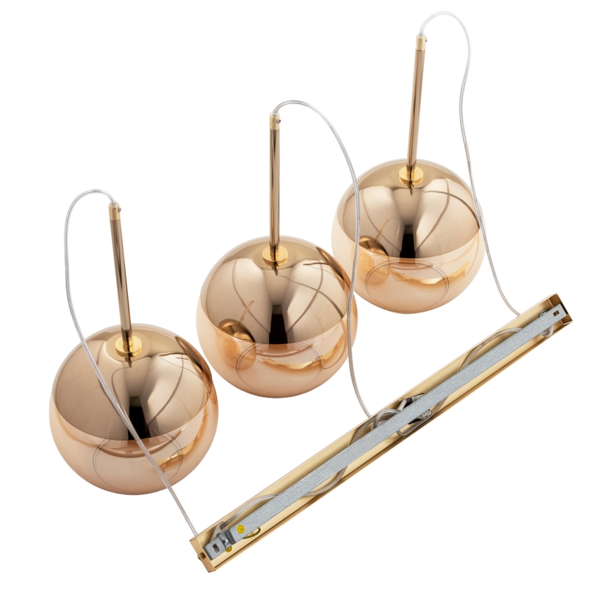 Suspension filaire VOLDA 3xE27/60W/230V laiton