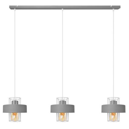 Suspension filaire VOLTA 3xE27/15W/230V gris