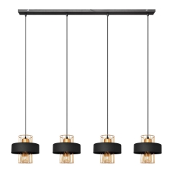 Suspension filaire VOLTA 4xE27/60W/230V noir/doré