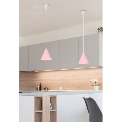 Suspension filaire VOSS 1xE27/40W/230V rose/blanc