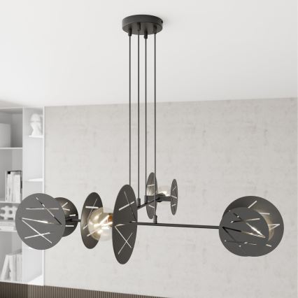 Suspension filaire XOTIC 4xE27/15W/230V noir