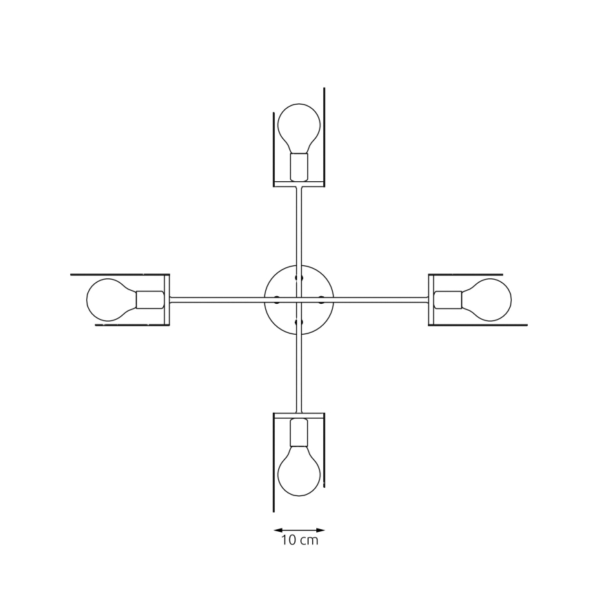 Suspension filaire XOTIC 4xE27/15W/230V noir