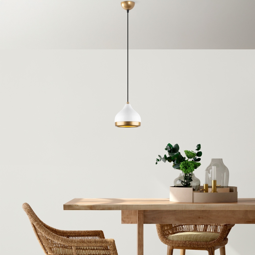 Suspension filaire YILDO 1xE27/40W/230V blanc/doré