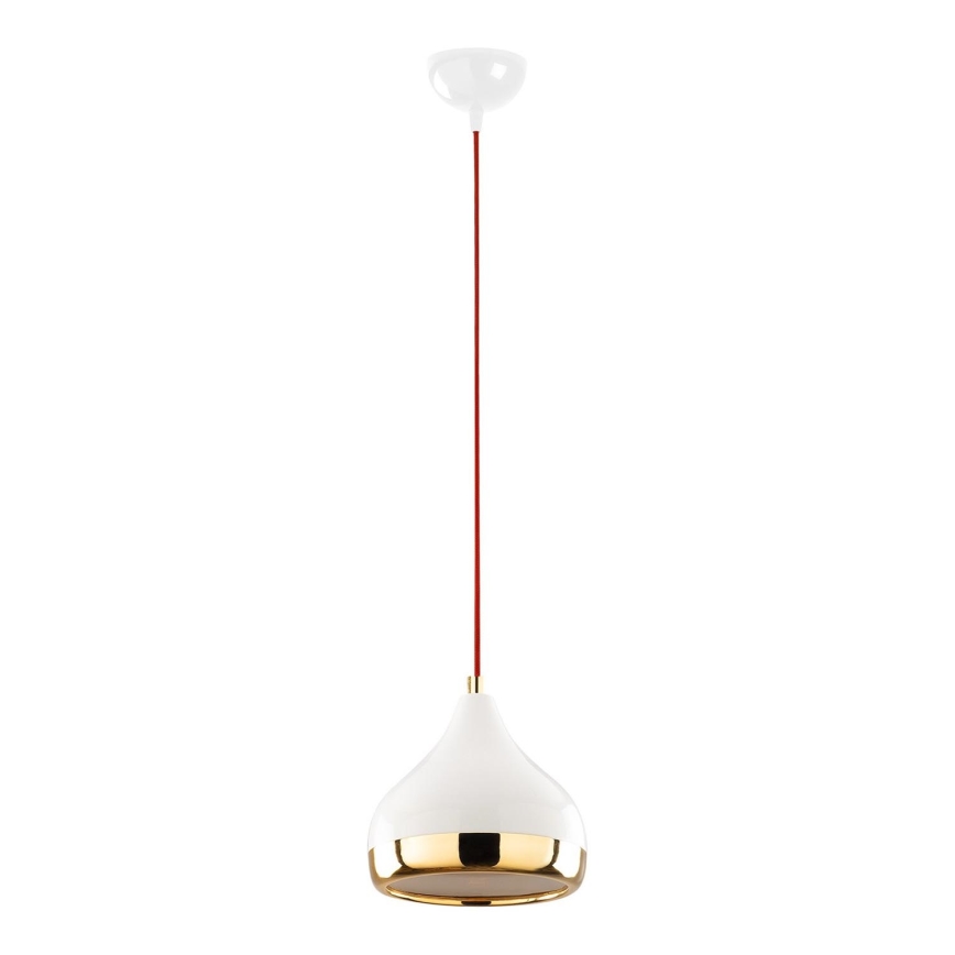 Suspension filaire YILDO 1xE27/40W/230V blanc/doré/rouge