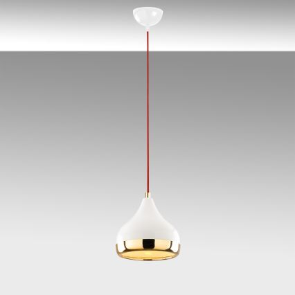 Suspension filaire YILDO 1xE27/40W/230V blanc/doré/rouge
