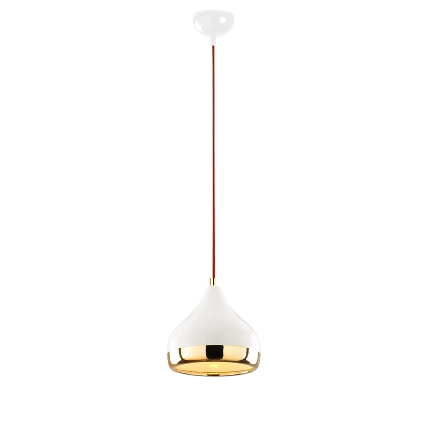 Suspension filaire YILDO 1xE27/40W/230V blanc/doré/rouge