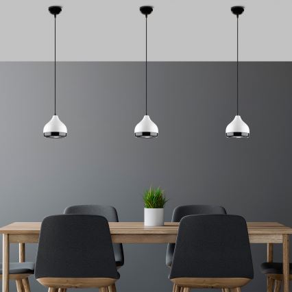 Suspension filaire YILDO 1xE27/40W/230V blanc/noir